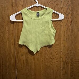 Cropped green tank top